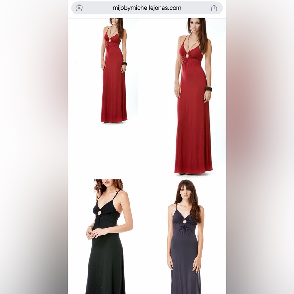 Michelle Jonas Keyhole O Ring halter Maxi Dress 
in Orange - Picture 3 of 11